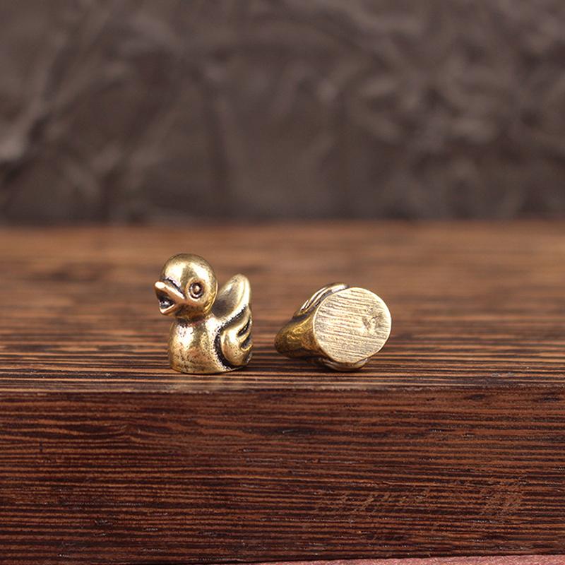 Deux Figurines de Canard en Laiton, Service à Thé Fait Main, Décorations de Table Basse sur le Thème des Animaux de Compagnie, Ornements de Bureau et Cadeaux Mignons de Canard