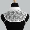 Fashion Floral Lace Front Tie Fake Collar For Women White Stand Detachable Collar Girls Vintage Clothing Accessory Blouse Collar
