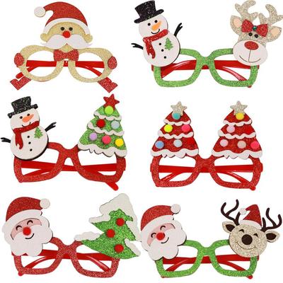 Cross-Border Christmas Antler Glasses - Fun Cartoon Party Frames for Kids & Adults