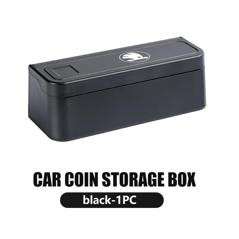 Black Car Coin Organizer Case Money Storage Box Coin Container Wallet Organizer Holder For Skoda Octavia A5 A4 Mk1 2 Fabia