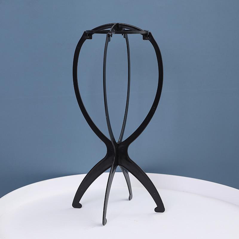 

Красочная пластиковая подставка для парика Портативная складная подставка для головы парика 16X35Cm Держатель головы чёрный