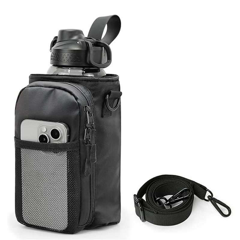 Strong Magnetic Fitness Water Bottle & Storage Crossbody Bag - Large Capacity for Gym Essentials