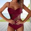 Monokini de Damă cu Bretele Subțiri Plasă Transparentă Spate Decoltat Croială Slim Fit Elastic pentru Înot Performanță Subacvatică Costum de Baie pentru Doamne Haine pentru Sporturi Nautice