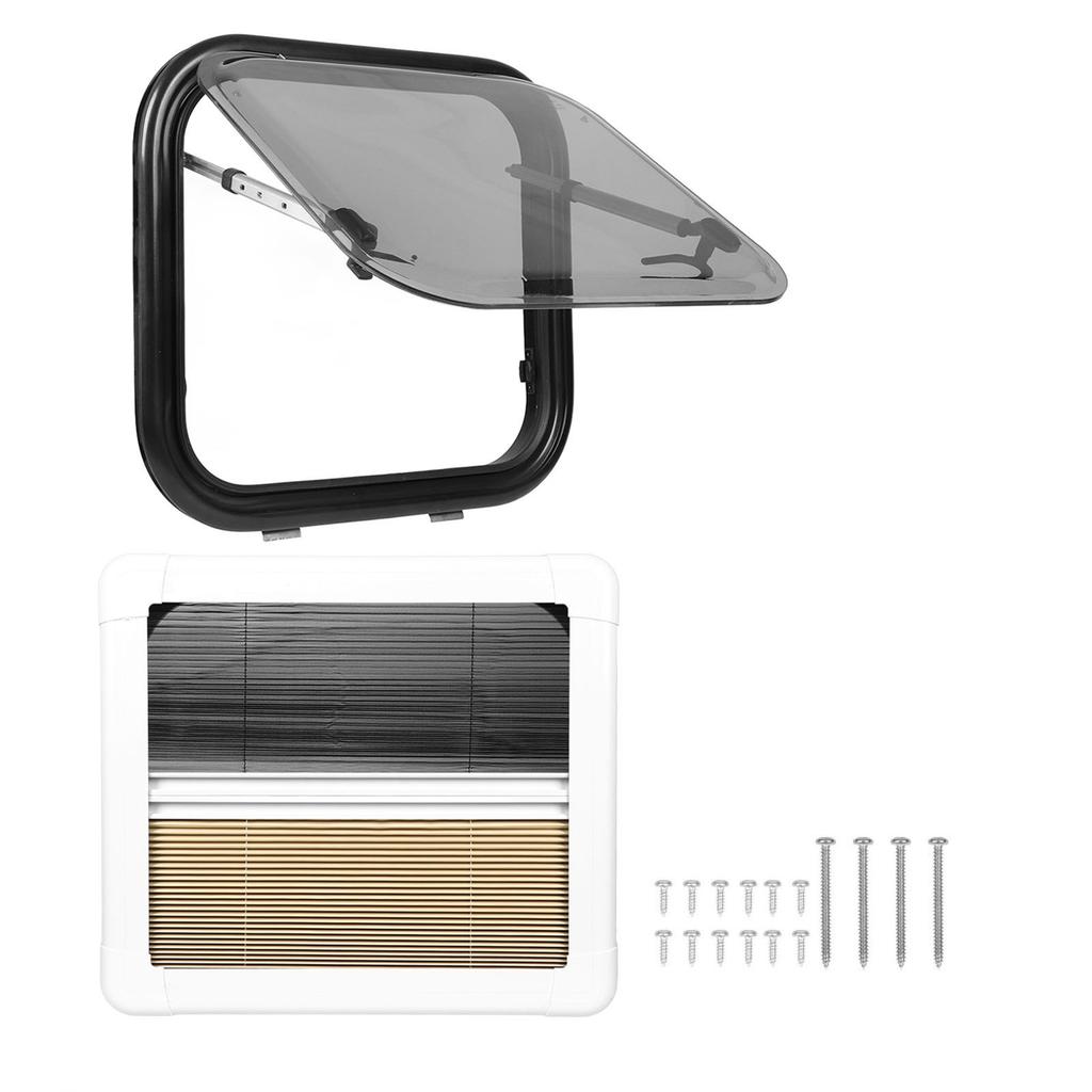 RV Push Out Window Double Layer Acrylic Glass UV Resistant Sound Heat Insulation External Exit Window with Insect Net