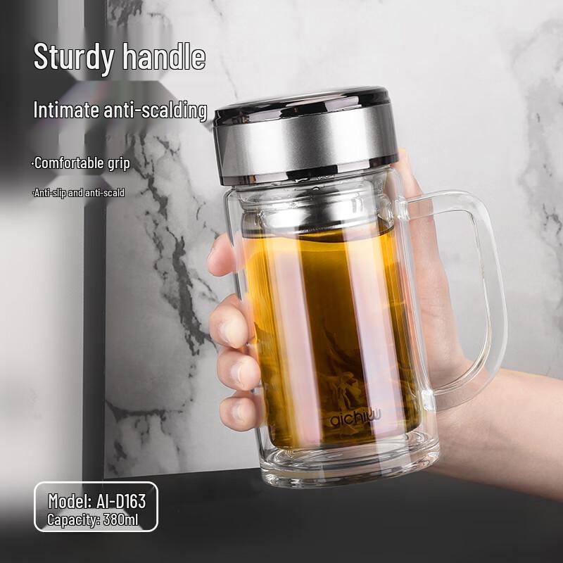 Aiqiwu Double-Layer Glass Office Mug