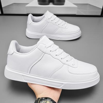 Men White Sneakers Fashion Leather Breathable Comfort Classic Casual Shoes Women Outdoor Walking Shoes Couple Footwear Plus Size