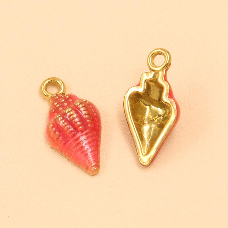 Ocean-Themed Stainless Steel Seashell Conch Pendant Jewelry Accessories