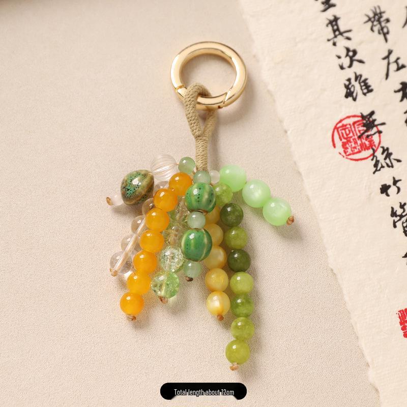 Handmade Beaded Keychain: Summer Chinese Style Woven Bodhi Pendant for Bags