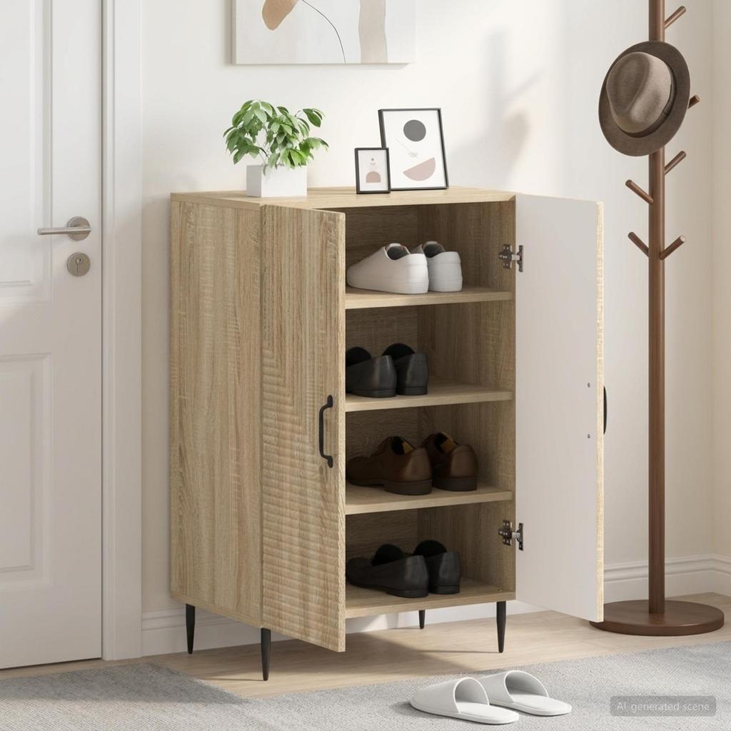 Shoe Cabinet HAARLEM 59.5 X 39.5 X 89.5 Cm Wood Material