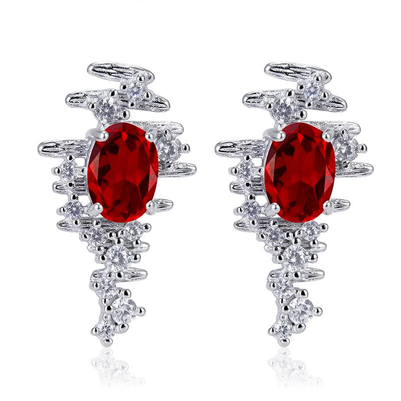 Dawn Dew Pendant Jewelry Set S925 Sterling Silver Necklace Earrings Ring Natural Garnet Topaz Crystal 925 silver