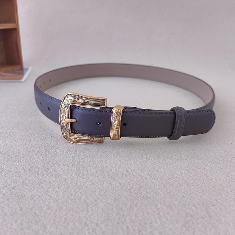 Color Leather Solid Belt For Women With Metal Pin Closure For Casual Outfits