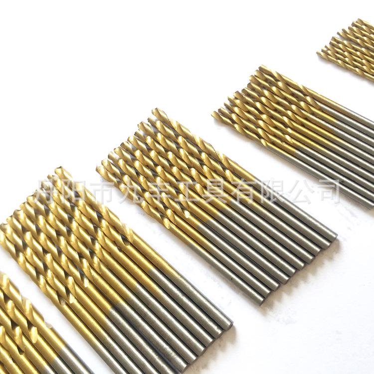1-3mm Titanium-Plated Twist Drill Set, 100/50pcs, Straight Shank for Manual Use