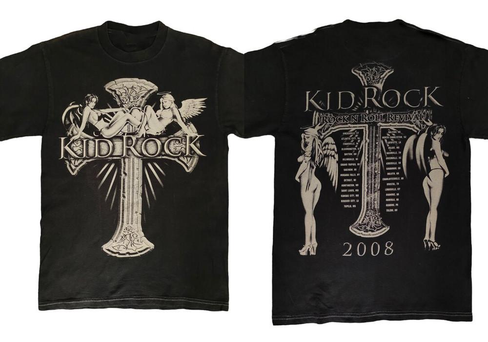 2 Sides Kid Rock 2008 Tour Black Cotton S5XL TShirt Reprint SN187 Unisex T-Shirt L