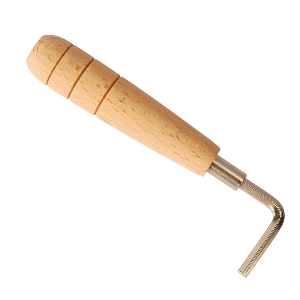 Portable Guitar Wrench Wood Handle Spanner for Guitar Bridge Height Saddle Position Adjustment