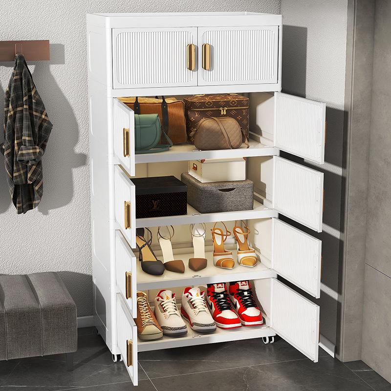 Transparenter Doppeltür-Aufbewahrungsschrank für Schuhe, Schlafzimmer, Wohnzimmer und Snacks