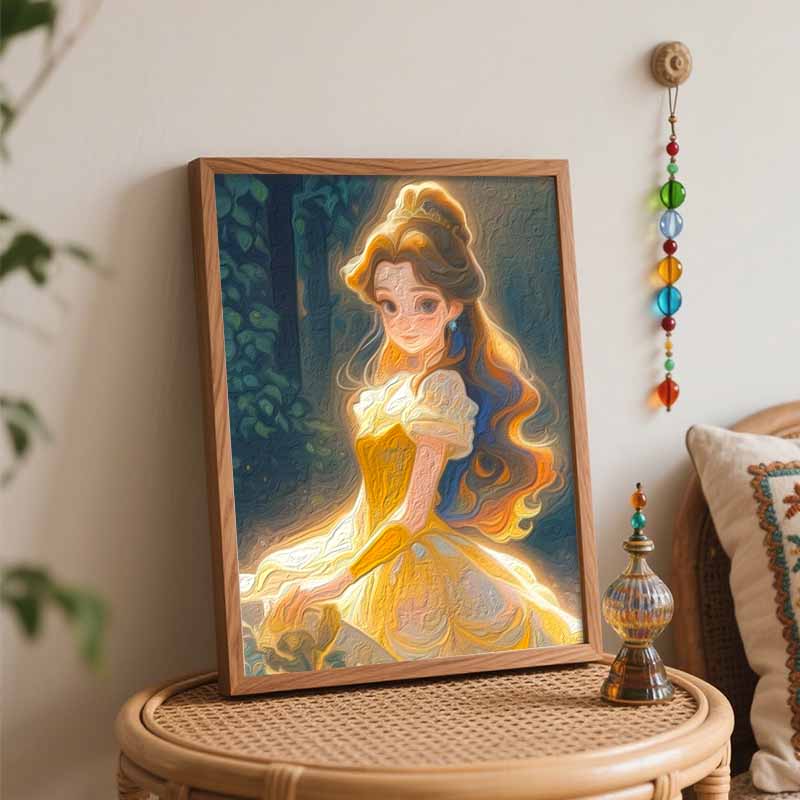 Disney Princess Belle Oil Painting Kit Canvas DIY Home Decor Gift Enchanting Beauty Masterpiece