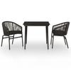 Vidaxl 3-Piece Garden Furniture Set, Black