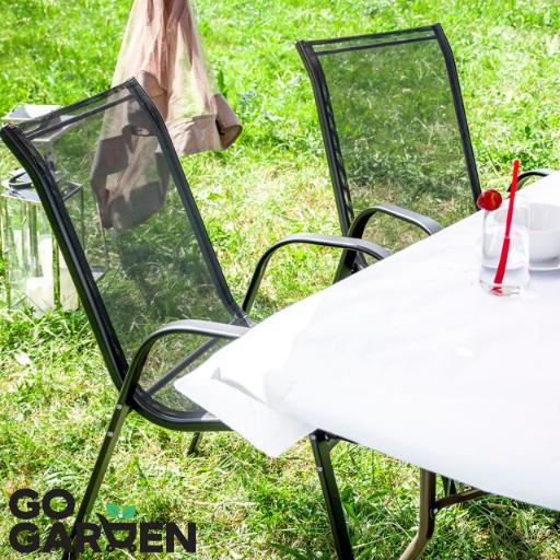 Black metal garden chair, terrace, balcony, armchair, terrace, strong, 4 pcs.