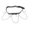 Gothic Waist Chain Alloy and PU Leather Body Chains with Rounded Circle Decor Body Straps Accessories for Women and Girl