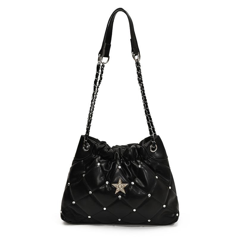 Rhombus Chain Bag Women's New Trendy Autumn Fashion Armpit Bag Versatile Messenger Bag Bag