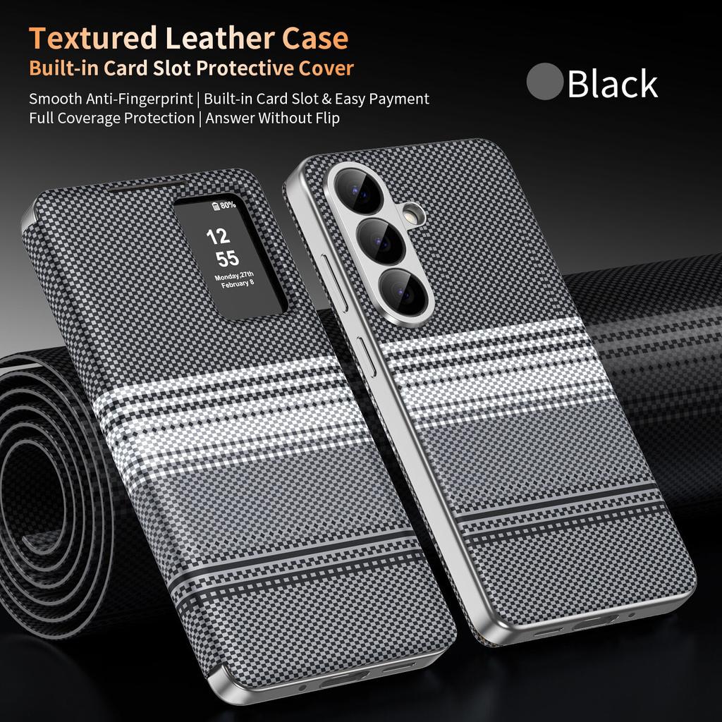 Flip Case for Samsung Galaxy A16 A17 A36 A37 A57 A55 A56 5G with Smart LED View Window & Card Holder, Shockproof Anti-Scratch Phone Bumpers