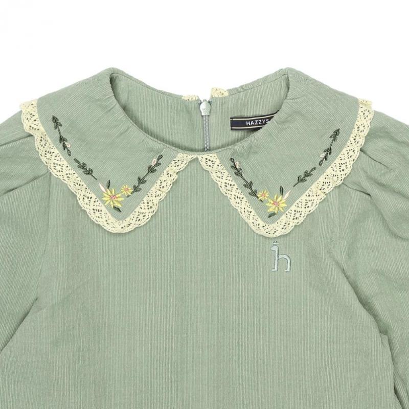 Hedgehog Kids Forest Corduroy Dress Mint