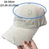 Adjustable Ripped Baseball Cap Korean Alphabet Embroidery Letter Baseball Hat Vintage Washed Cotton Holes Peaked Cap Streetwear