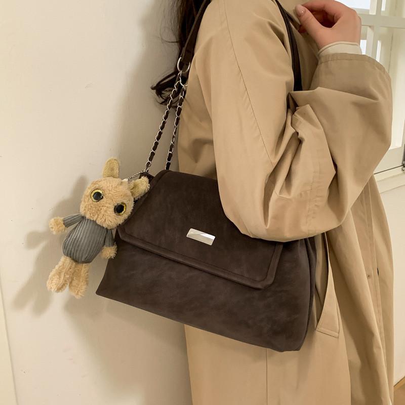 Übergroße Tote Bag aus PU-Material für Damen mit Kettenriemen und Handytasche für den täglichen Gebrauch