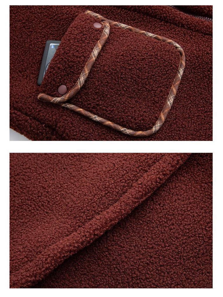 Mom's Winter Lambswool Cotton Jacket with Fleece for Middle-Aged and Elderly
