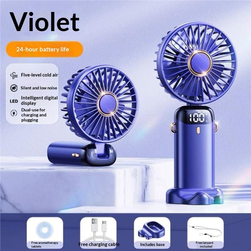 Usb Rechargeable Portable Handheld Fan – Cute Plastic Design, Dual Use (Handheld/Stand), Summer Cooling Fan For Kids & Adults