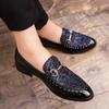 Shiny Leather Shoes for Men Platform Dress Shoes  Slip On Men Loafers Party Designer Wedding Footwear  Para Hombres