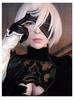 Eileen NieR: Automata 2B YoRHa Nr. 2 Cosplay-Perücken Typ B, Perfekt für Schulfeste, Halloween, Weihnachten und Kulturfeste