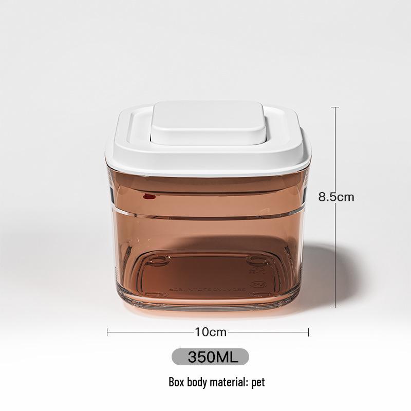 Square Clear Push-Type Storage Jar - Sealable Plastic Container for Kitchen Grains, Candy, and Fruit Powder
