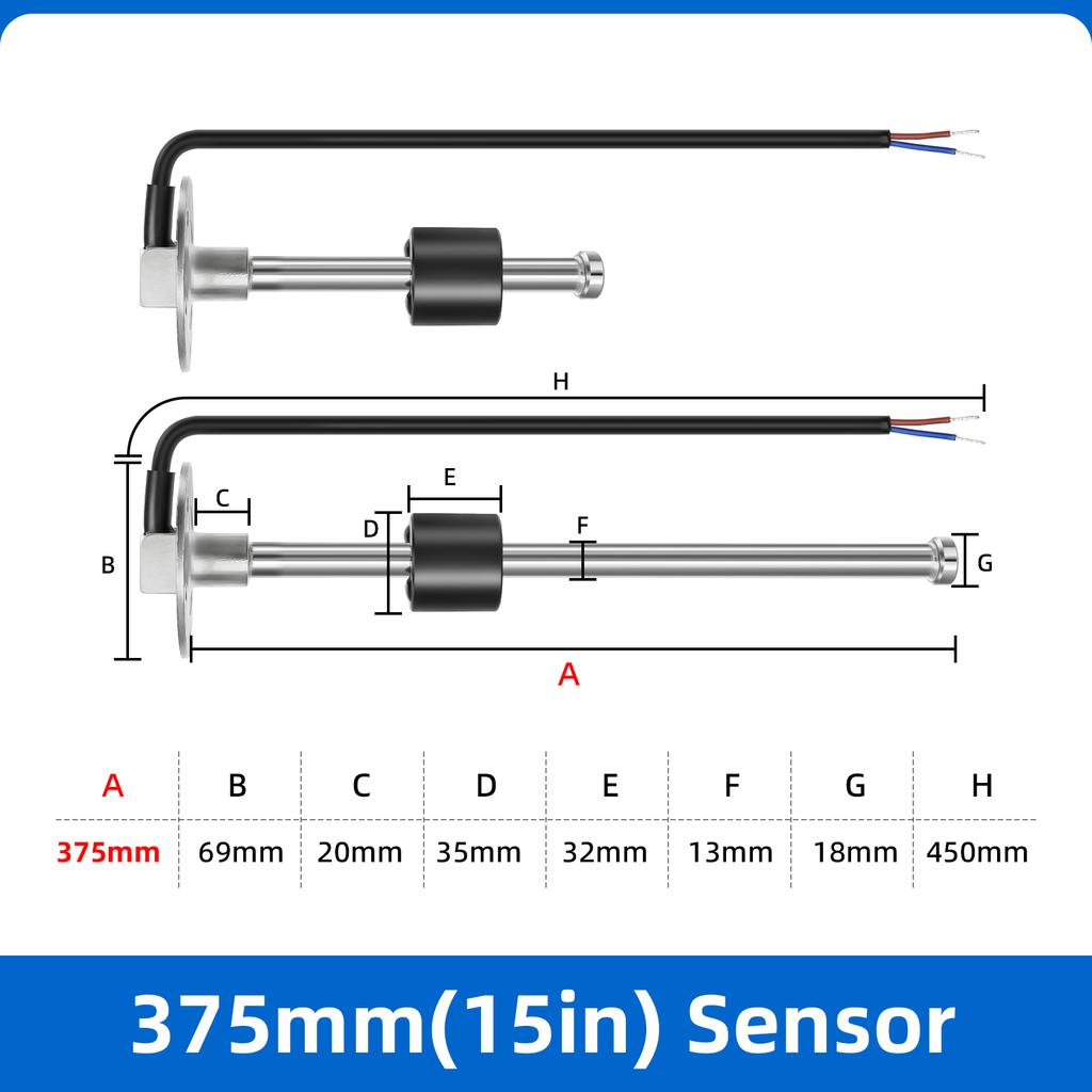 1pc Boat Car Fuel Level Gauge Meter Sensor 240-33ohm Fuel Level Sensor 100~550mm Fuel Sender Unit 12V/24V Oil Tank Level Sensors