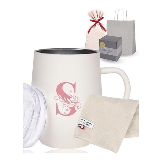Mother s Day Gift, Birthday Gift for Women [Choose Initials] Mug, Handkerchief, Imabari Towel, Tumbler, Mother s Day Name Present, 40s, 50s, 60s (S