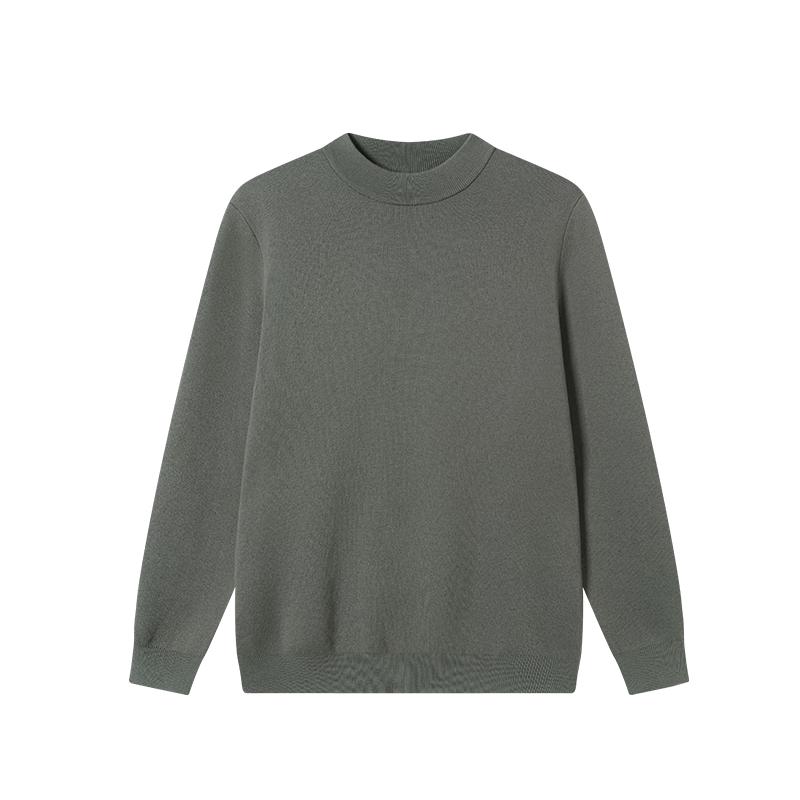 Jingdong Jingzao Men's Machine Washable Fleece-Lined Half-High Collar Sweater