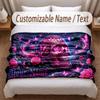 Skull Gothic Theme Soft Blanket Personalized Custom Name Text Print Warm Blanket Home Sofa Bedroom Decor