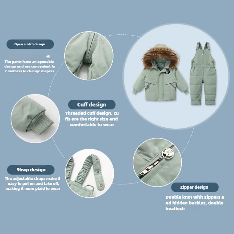 Children's Down Jacket Suits Boys and Girls Winter Baby Down Jacket Two-piece Suit