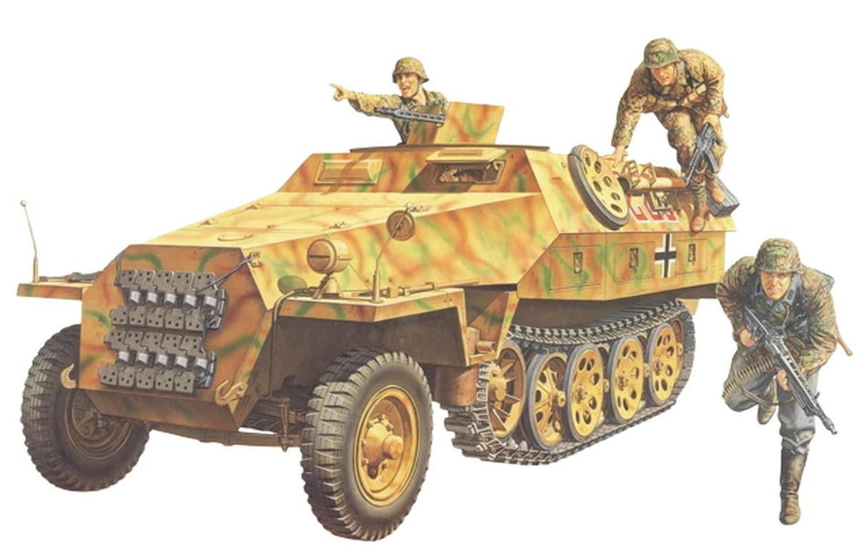 Серия Военных Миниатюр Tamiya 195 Немецкий Бронетранспортер Hanomag D Пластиковая Модель 35195 1/35 Нет. Аусф. Бронетранспортер