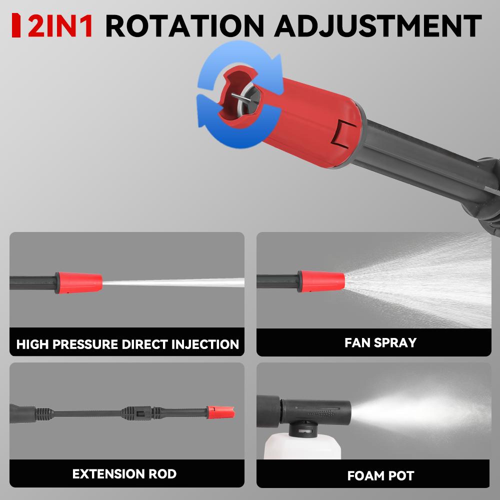 ONEVAN 220Bar Elektrisk Høytrykksspyler 2i1 Trådløs Bilvasker Sprøytepistol Hagerengjøringsverktøy For Makita 18V Batteripin