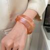 Minority Design Resin Bangle Bohemian Colorful Hand Ring Simple Irregular Wide Bracelet  Girls
