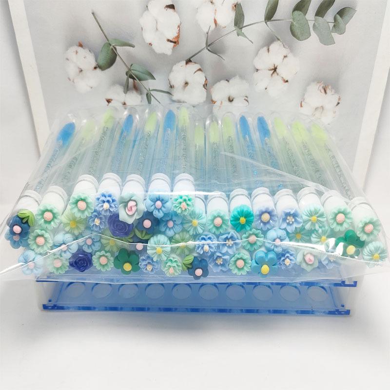 Disposable Flower Series Eyelash Brush with Transparent Test Tube Packaging