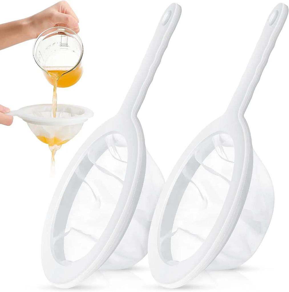 120 200 400 Mesh Kitchen Ultra-Fine Nylon Mesh Strainer Plastic Sieve Filter Spoon For Soy Milk Coffee Milk Yogurt Juice