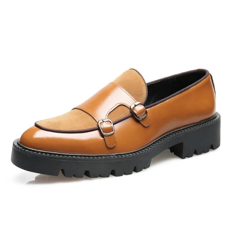 Fashion Man Leather Shoes Formal Monk Shoes Man Business Office Male Casual Dress Derby Shoes Buckle Wedding Party Luxury Fashion Shoes