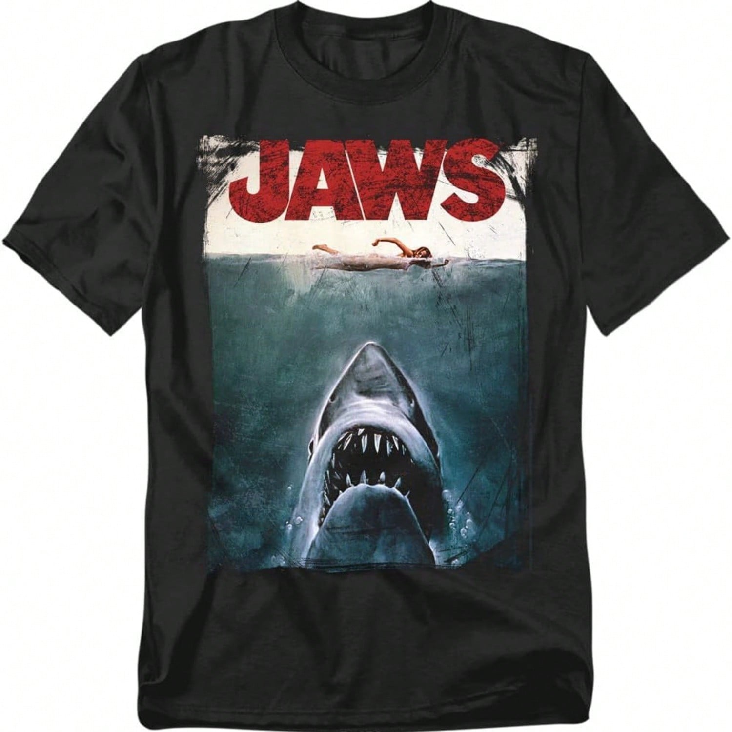 Popfunk Jaws Shark Original Movie Poster T-Shirt & Stickers S