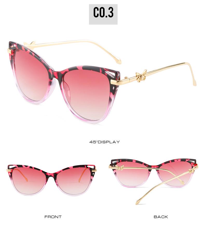 Óculos de Sol Femininos Cat Eye Borboleta Primavera 2022 - Armação de Metal Tendência, Estilo INS