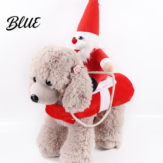 Breathable Pet Clothing Santa Rider Dog Costume, Christmas Outfit, Adjustable Closure, Funny Festival Costume Apparel for Small To Medium Dogs,
