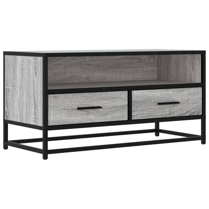 VidaXL Meuble TV sonoma gris 80x34,5x40 cm bois d'ingénierie et métal, banc TV, meuble hifi, centre de divertissement, 848812