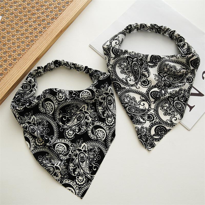 Paisley Elastic Headband Muslim Hijab Hair Band Women's Turban Vintage Head Wrap Hair Accessory