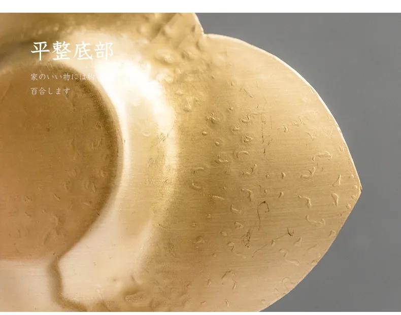 Copper Hammer Pattern Coaster Handmade Tea Cup Holder Heat Insulation Pad Japanese Tea Ceremony Kung Fu Tea Utensils Costers